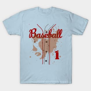 Baseball Jersey Number 1 Baseball Uniform Dirty Funny T-Shirt